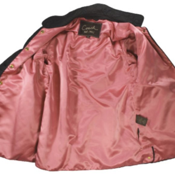 Coach Womens Jacket M Quilted Black Pink Monogram Designer Fashion - Picture 4 of 8